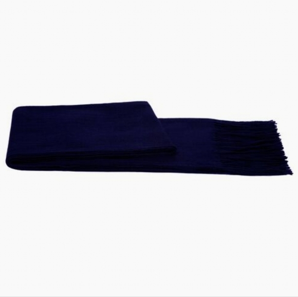 ONE KINGS LANE Solid Cashmere Throw, Navy, Retail Price $295.00US - Picture 1 of 7